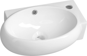 Sapho RIBERA keramické umývátko rohové 43x28, 5 cm, otvor pro baterii vpravo, bílá AR497