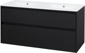 Mereo Opto, koupelnová skříňka s keramickým umyvadlem 121 cm, černá CN943