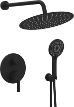 Sapho ICONIC podomítkový sprchový set s pákovou baterií, 2 výstupy, vyústění, černá mat AF042B-01