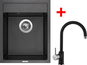 Granitový dřez Sinks CLASSIC 400 Metalblack + Vitalia GR G8374