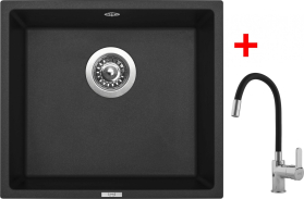 Granitový dřez Sinks FRAME 457 Pureblack + Flexia G7726