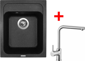 Granitový dřez Sinks CLASSIC 400 Granblack+ELKA CL40030ELCL