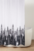 Aqualine Sprchový závěs 180x200cm, polyester, město ZV030