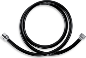 Novaservis Sprchová hadice plastová 150 cm černá-chrom PVC/150,5