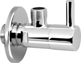 Aqualine Rohový ventil 1/2"x3/8", bez matky, kulatý, chrom 5317