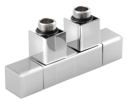 Sapho CUBE TWIN připojovací sada ventilů pro středové připojení, chrom CP581S