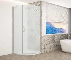 Gelco TRINITY CHROME čtvrtkruhový sprchový kout 900x900mm, matné sklo, pravé GT6590MR-CH