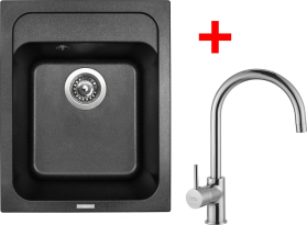 Granitový dřez Sinks CLASSIC 400 Metalblack+VITALIA CL40074VICL