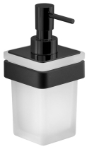 Gedy SAMOA dávkovač mýdla 170ml, mléčné sklo, černá mat A88114
