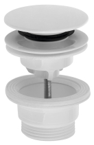 Bruckner Umyvadlová výpust 5/4“, click-clack, velká zátka, 4-45mm, ABS/bílá 151.308.0