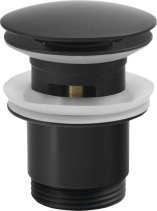 Sapho Umyvadlová výpust 5/4“, click-clack, velká zátka, 30-45mm, černá mat CV1007B