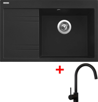 Granitový dřez Sinks RIM 780 P Metalblack + Vitalia černá matná G5974