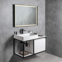 Sapho Koupelnový set SKARA 100, černá mat / bílá mat KSET-028