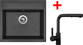 Granitový dřez Sinks SOLO 560 Metalblack + ENIGMA S Černá matná G24374