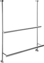 Sapho Závěsný držák ručníků na sprchovou zástěnu 600x730x125mm, chrom 1301-09