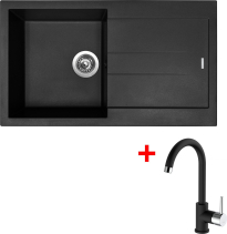 Granitový dřez Sinks AMANDA 860 Nanoblack+MIX 35 Nanoblack G190N6