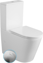 Sapho AVIS WC kombi, Vortex Rimless, spodní/zadní odpad, bílá PC106V