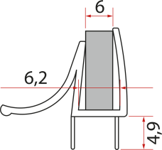 Gelco Spodní těsnění na dveře, sklo 6mm, 1000mm NDGS14