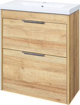 Mereo Vigo, koupelnová skříňka s keramickým umyvadlem 61 cm, dub Riviera CN321