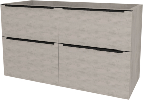 Mereo Mailo, koupelnová skříňka 121 cm, černé madlo, Multidecor, Chromix stříbrný CN593SBACST