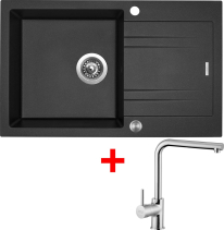 Granitový dřez Sinks LINEA 780 XC Metalblack + Elka G4674XC