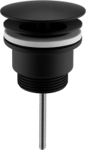 Sapho Umyvadlová výpust 5/4“, neuzavíratelná, velká zátka, 5-65mm, černá mat CV3004B