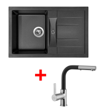 Granitový dřez Sinks CRYSTAL 780 Metalblack+ENIGMA S GR CR78074ENSGR74