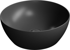 GSI PURA keramické umyvadlo na desku, průměr 42cm, černá mat 885126