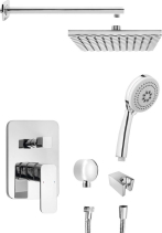 Aqualine FACTOR podomítkový sprchový set s pákovou baterií, 2 výstupy, chrom FC643