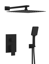 Sapho CUBEMIX podomítkový sprchový set s pákovou baterií, 2 výstupy, vyústění, černá mat CM042B-01