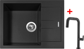 Granitový dřez Sinks AMANDA 650 Nanoblack+EVA P Nanoblack G188N6