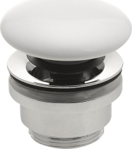 Sapho Umyvadlová výpust 5/4“, click-clack, keramická zátka, 5-63mm, bílá WEH060