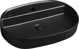 Isvea INFINITY OVAL keramické umyvadlo na desku, 60x40cm, černá mat 10NF65060-2N