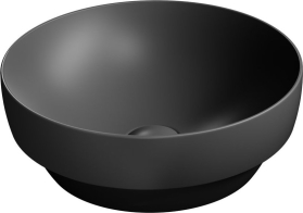 GSI PURA keramické umyvadlo na desku, průměr 40cm, černá mat 884626