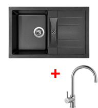 Granitový dřez Sinks CRYSTAL 780 Metalblack+VITALIA CR78074VICL