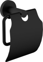 Sapho X-ROUND BLACK držák toaletního papíru, s krytem, černá mat XR732B