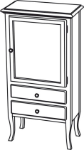 Sapho RETRO skříňka 60x120x38cm, starobílá, pravá 1691
