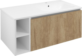 Sapho LOREA skříňka s umyvadlem 101x46x51, 5cm (20+80 cm), pravá, dub alabama/bílá mat LE080-2231-R-02