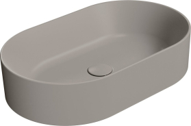 GSI KUBE X keramické umyvadlo na desku, 60x37cm, oválné, tortora mat 945805