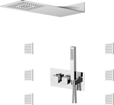 Sapho LATUS podomítkový sprchový set s termostatickou baterií vč. sprchy, 3 výstupy, chrom 1102-43-01