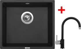 Granitový dřez Sinks FRAME 457 Pureblack + Vitalia GR G7926