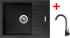 Granitový dřez Sinks PERFECTO 650 Granblack + ARCO černá matná G24430