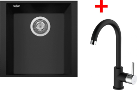 Granitový dřez Sinks CUBE 340U Nanoblack + MIX 35 Nanoblack G256N6
