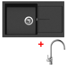 Granitový dřez Sinks INFINITY 860 Metalblack+VITALIA IN86074VICL