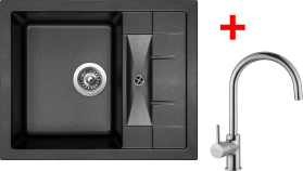 Granitový dřez Sinks CRYSTAL 615 Metalblack+VITALIA CR61574VICL