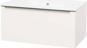 Mereo Mailo, koupelnová skříňka s keramickým umyvadlem 81 cm, bílá, chrom madlo CN516