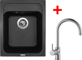 Granitový dřez Sinks CLASSIC 400 Granblack+VITALIA CL40030VICL