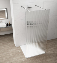 Polysan ESCA CHROME jednodílná sprchová zástěna do prostoru, sklo Flute, 1000 mm ES1310-05