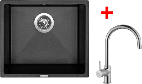 Granitový dřez Sinks FRAME 457 Metalblack+VITALIA FR45774VICL