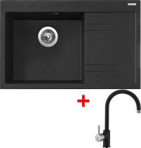 Granitový dřez Sinks RIM 780 L Granblack + Vitalia GR G5230